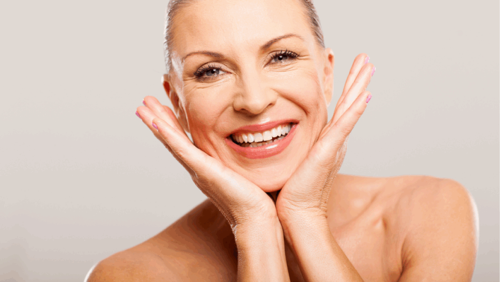 cheerful pretty mid age woman after makeover